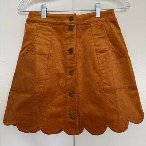 Smak Parlour Mustard Corduroy Skirt XS
